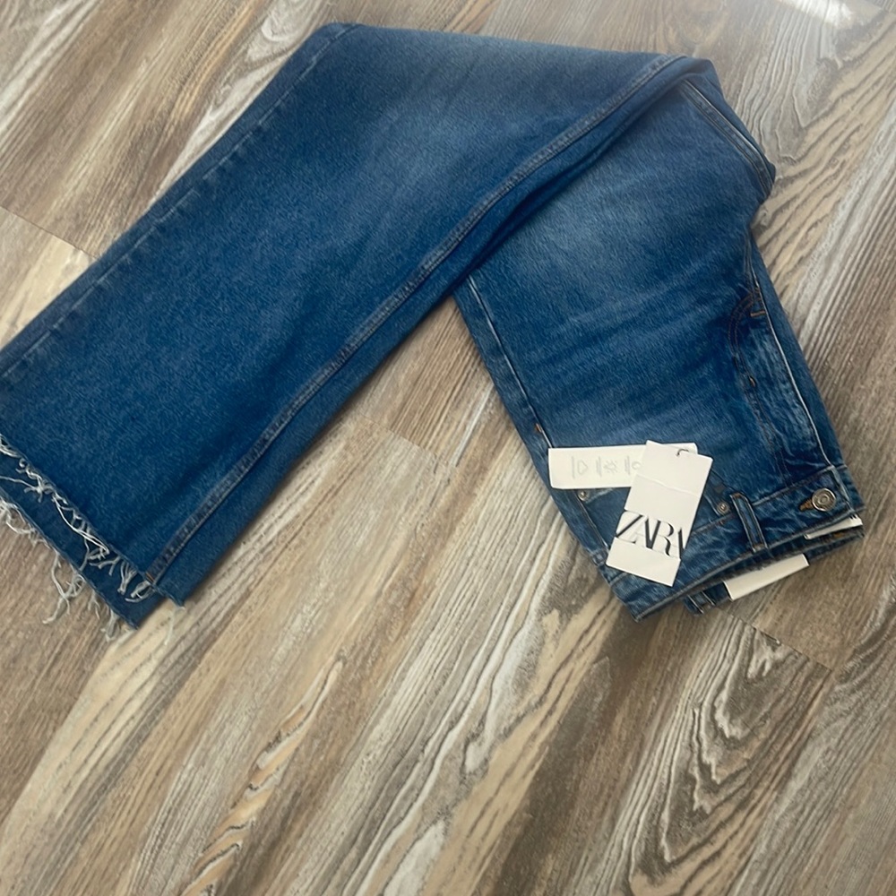NWT ZARA Wide Leg Jeans Size 38
